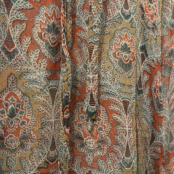 BRAND NEW Bohemian Sheer Blousey Top Lucky Brand - Size Small Long Sleeve Top - Picture 4 of 5